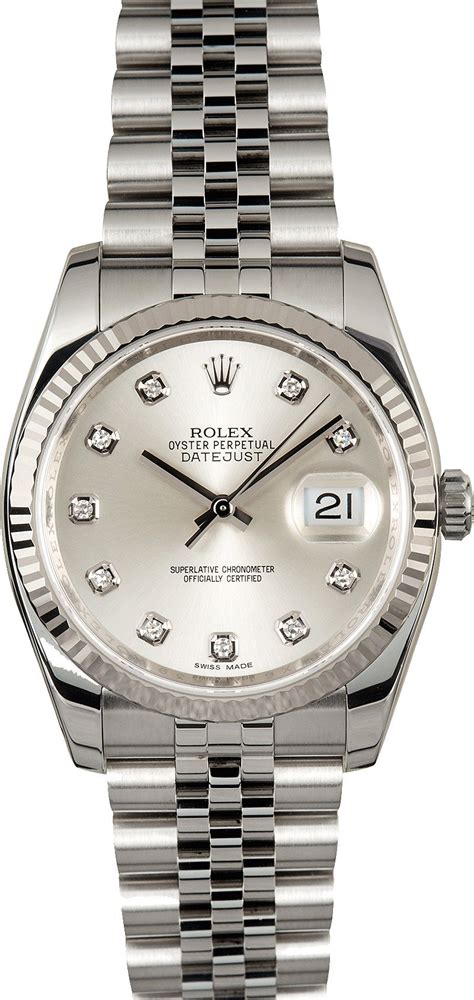 rolex silber datejus5t|Rolex diamond Datejust.